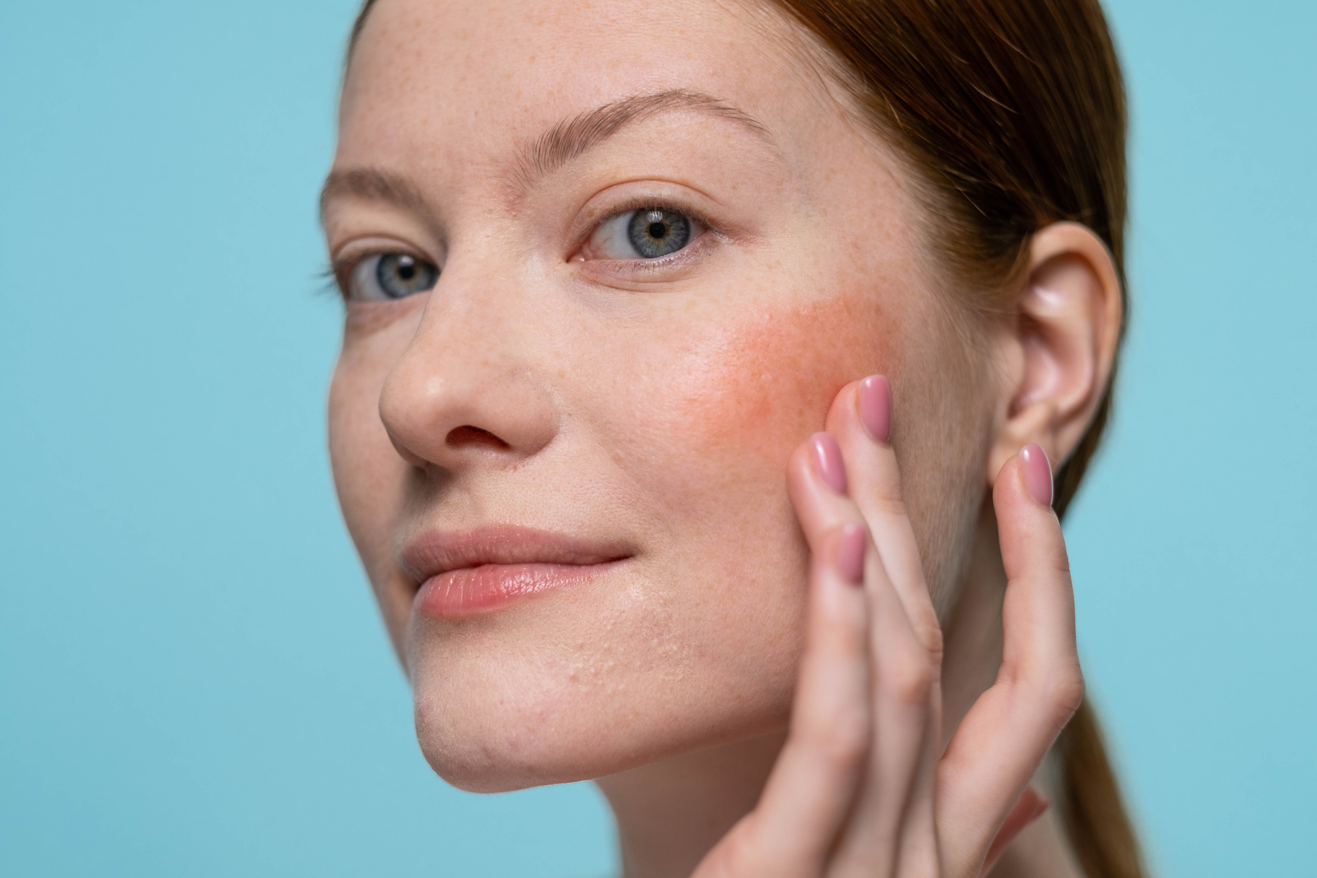 Close up Photo Of Woman With Blush On